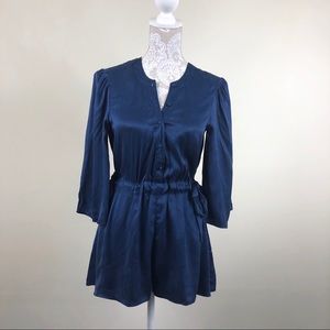 Revolve tularosa blue satin romper